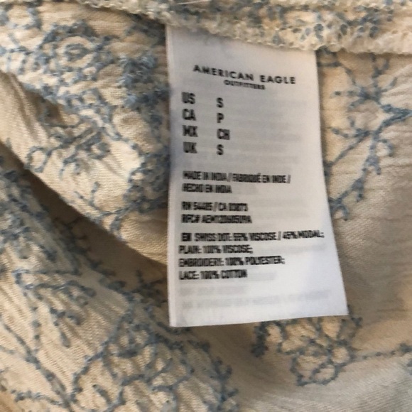American Eagle Bohemian Embroidered Top S - Picture 6 of 7
